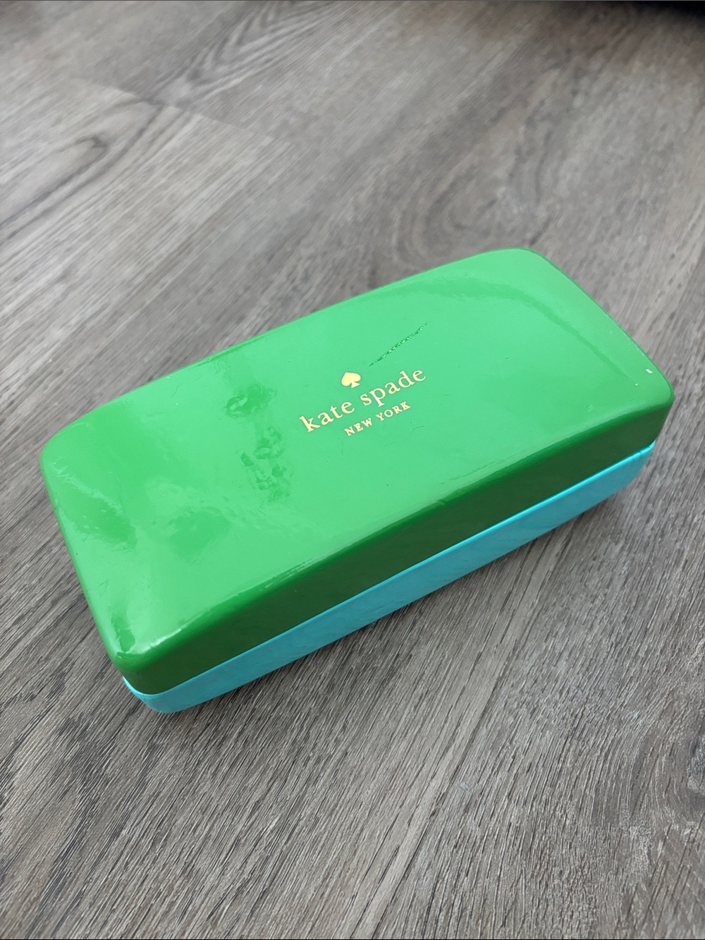 kate spade Green and Teal Gloss Sunglasses Glasses Spring Box Case